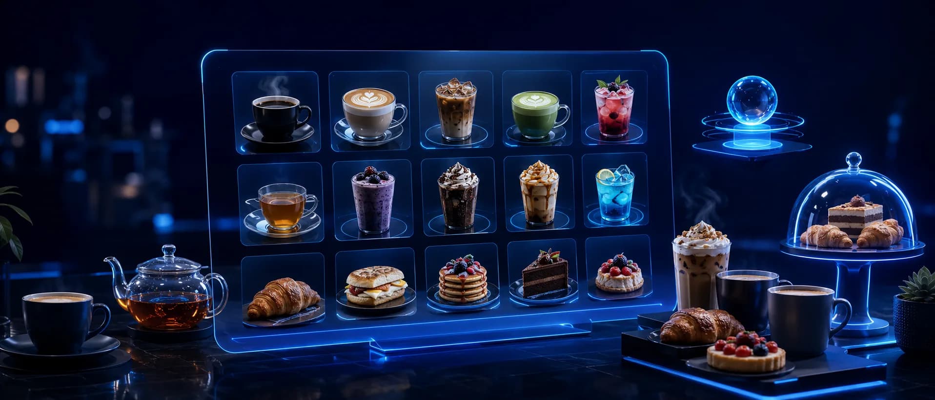Beautiful café digital menu