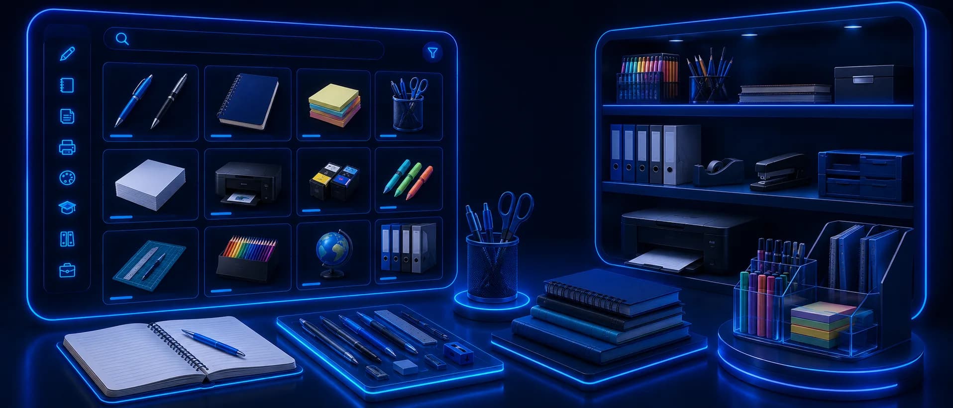 Organized stationery store product display